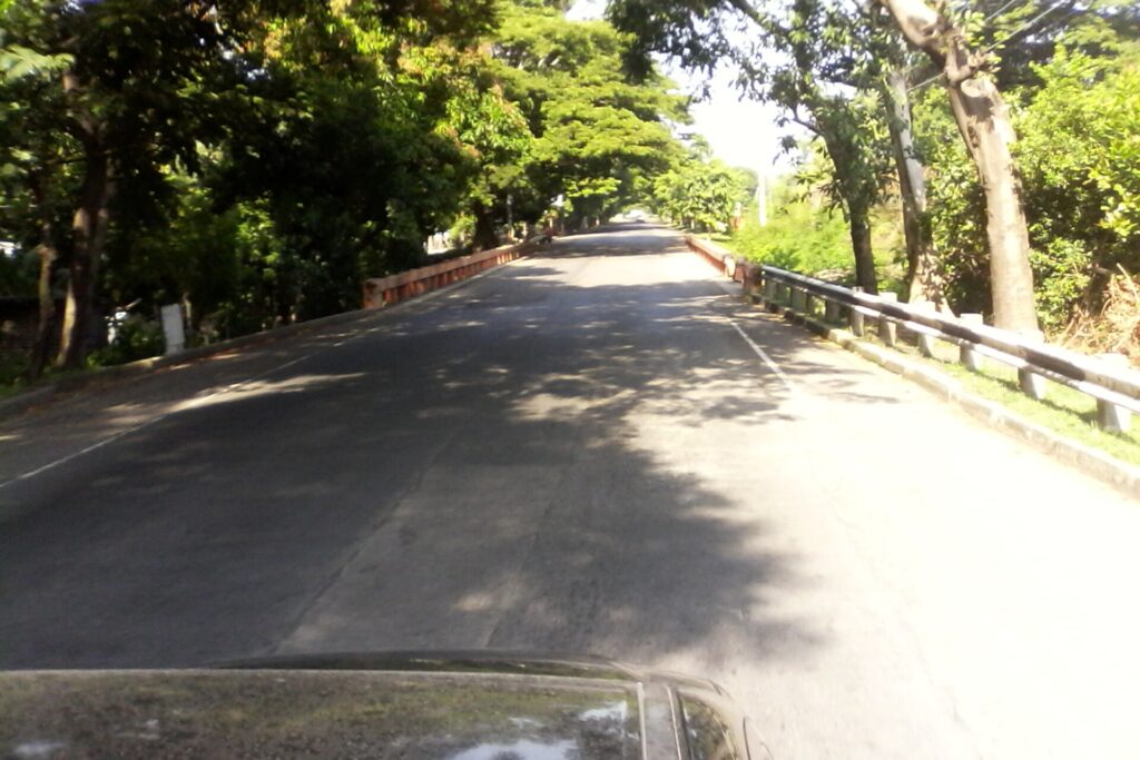 Carretera entre vegetación en El Salvador