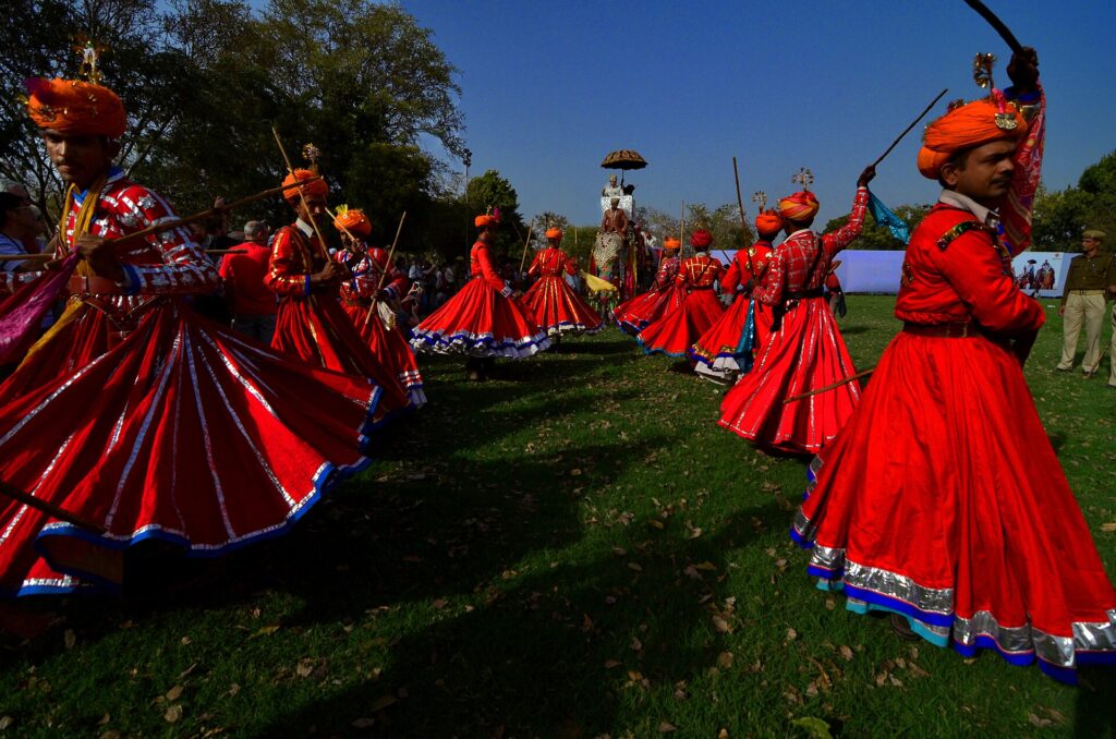 Elefantes decorados en el Festival de los Elefantes de Jaipur